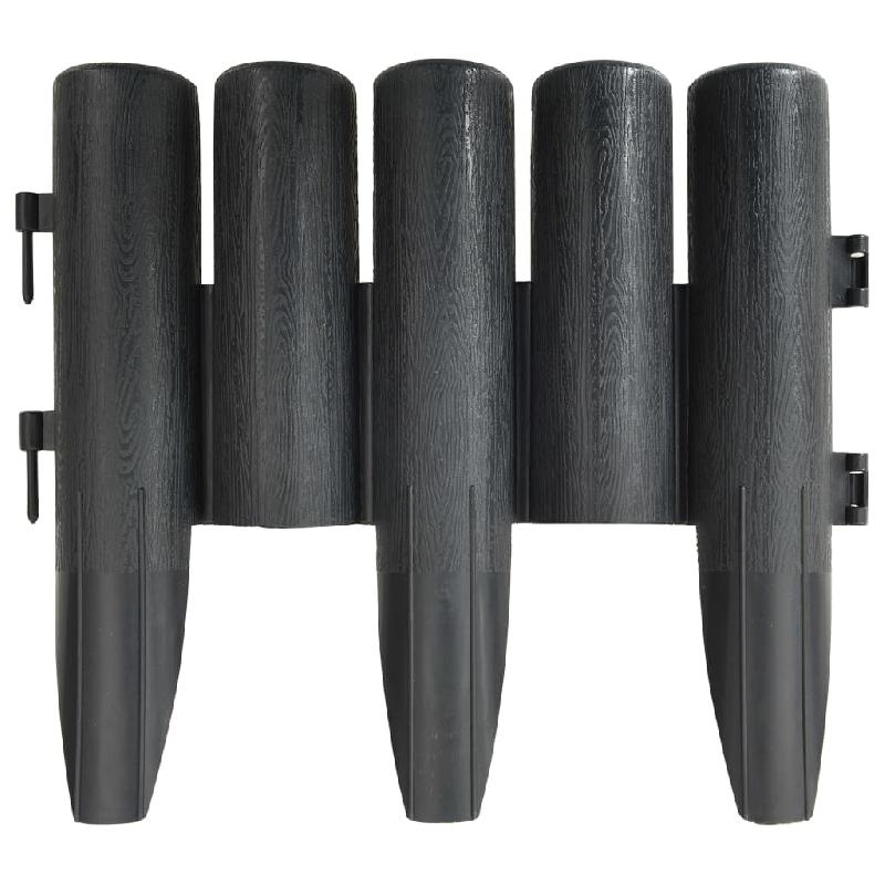 Vidaxl bordures de pelouse 36 pcs anthracite 10 m pp 314681_1