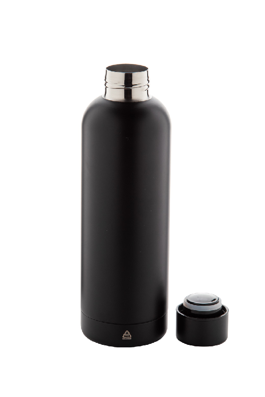 Gourde isotherme - double paroi en acier inoxydable recyclé - 500 ml - couleur noire_1