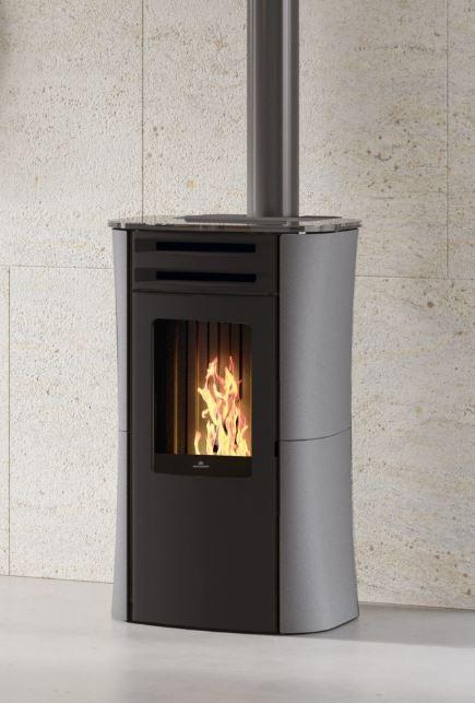 Poêle à granulés dania air tight plus gris - verre noir_1