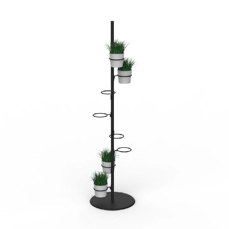 Présentoir Round H192cm avec 8 supports Ø139mm - noir mat_1