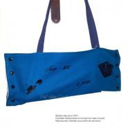 Sac à pain horizontal - Kel' Idée Couture - 52 x 22 cm - Bleu et noir avec décor, coton semi-rigide_1