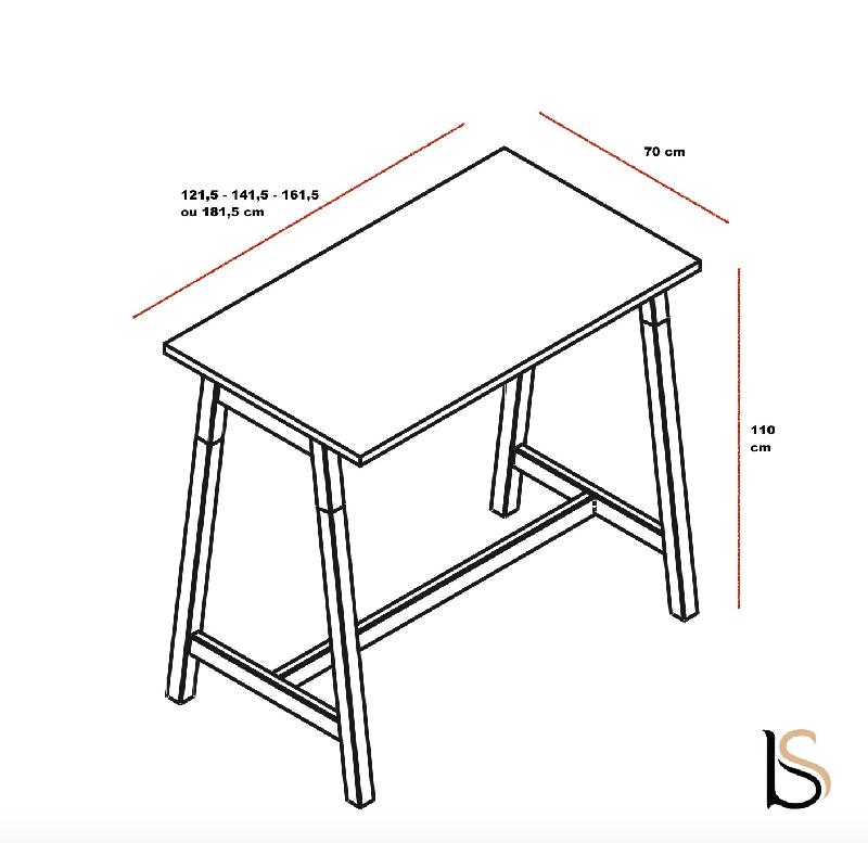 Table haute avec pieds en bois - MDD - Anthracite, 160 x 70 cm_1