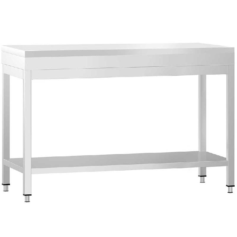 Table inox de découpe avec plan blanc - Profondeur 600 mm | Ggm - 1200_1