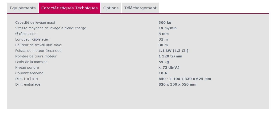 300 new treuil élévateur airone - imer france - portée de 300 kg_1