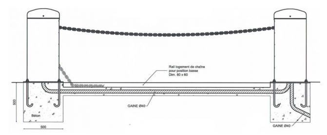 Bl0589 - Barrière à chaîne automatique motorisée - 25 m - Automatismes bâtiment_1