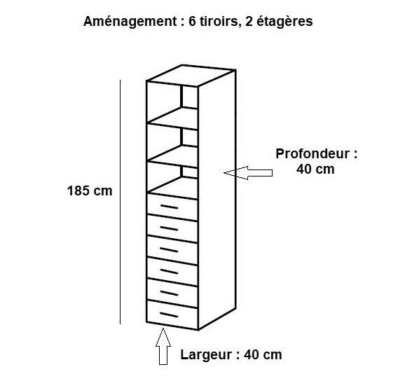 COLONNE DE RANGEMENT LUND 6 TIROIRS CHÊNE NATUREL 40 X 40 CM PROFONDEUR_1