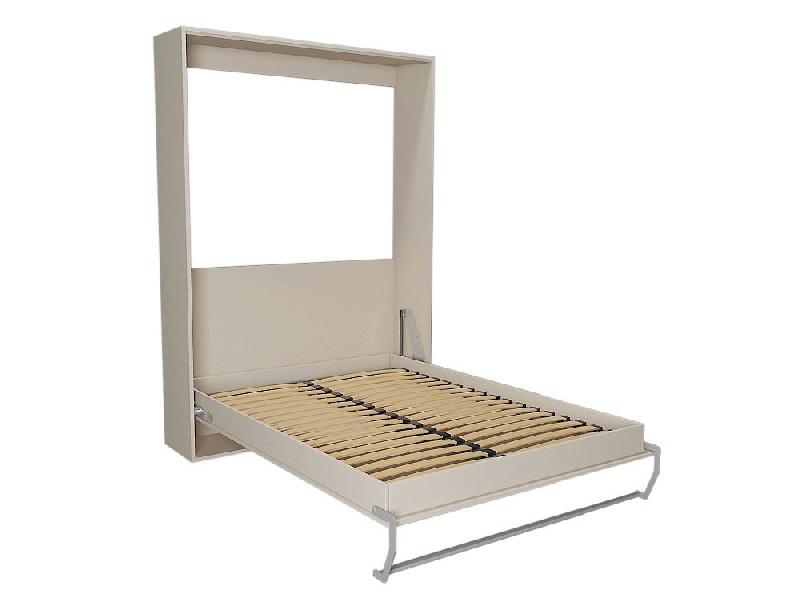 Armoire lit escamotable SMART-V2 taupe mat - Couchage quotidien 90 x 200 cm_1