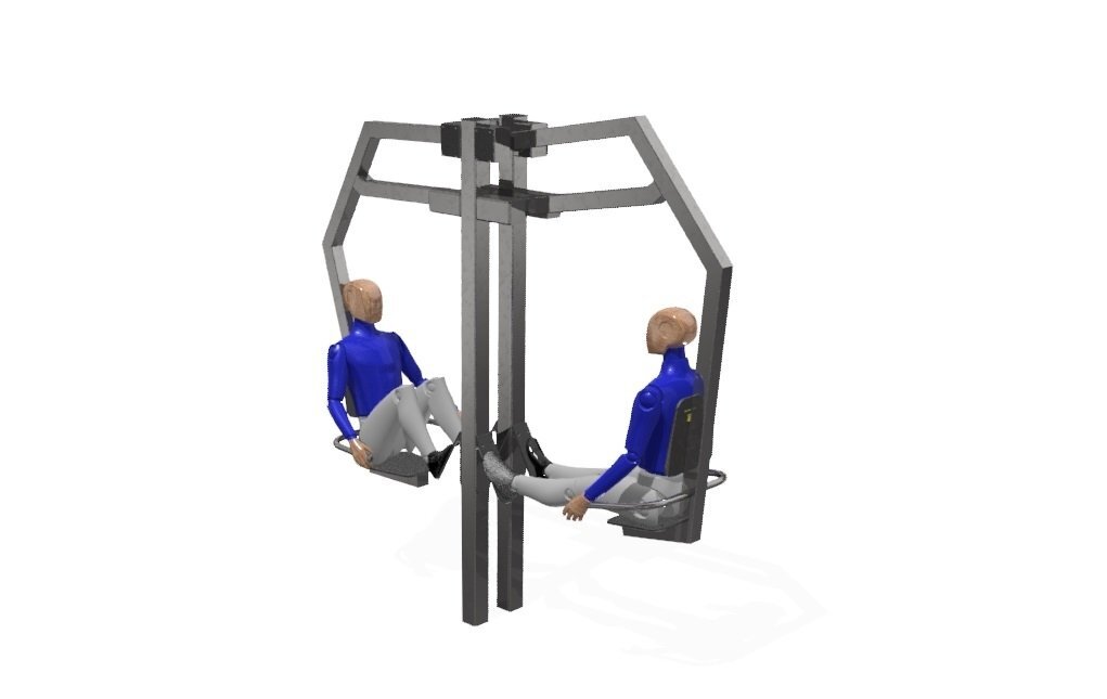 Station presse à cuisse - Leg Press en acier inoxydable - Référence SPAC - Norme NF EN 16630:2015_1
