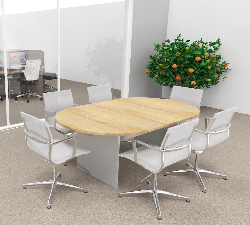 Table de réunion ovale Kate - Mobel Linea - 250, Chêne veiné_1