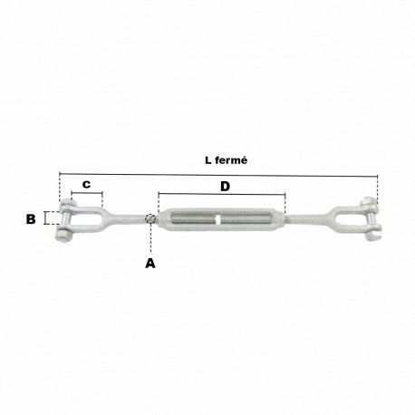 Tendeur d'arrimage - sécurité levage - à cage - SLT 2 230 - acier zingué avec chapes et certificat de conformité_1