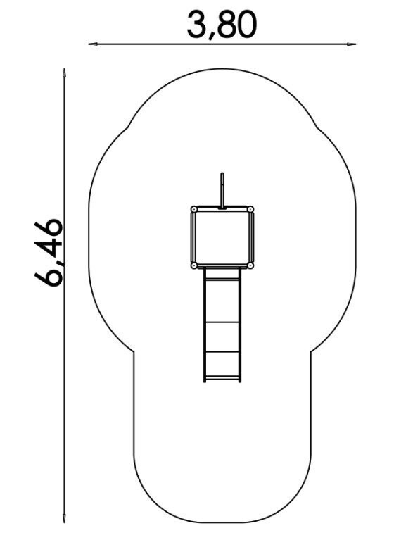 Toboggan en acier inoxydable et PEHD pour aire de jeux - Référence BT11320 - Conforme EN1176_1