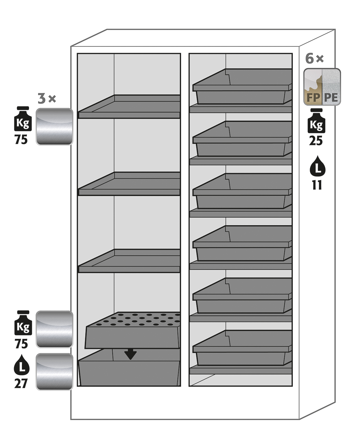Armoire de sécurité combinée K-PHOENIX-30 modèle K30.197.120.MV.FWAS - 30342-001-30347_1