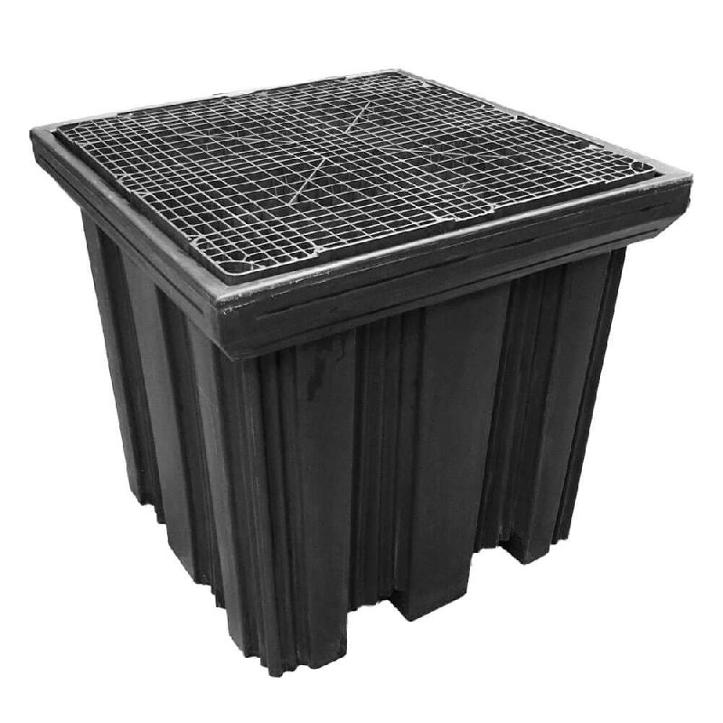 Bac de rétention PEHD 1240x1240x1140 Noir + CP - 1050L_1