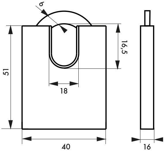 Cadenas à clé Mach 3 AP - 40 mm - Corps laiton monobloc, anse acier inoxydable, haute sécurité extérieur - Thirard_1