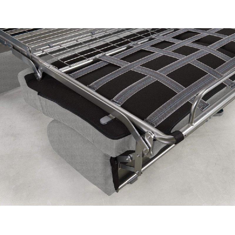 Canapé convertible express CRÉPUSCULE - Matelas BULTEX® 140cm - Tissu tweed fashion gris silver_1