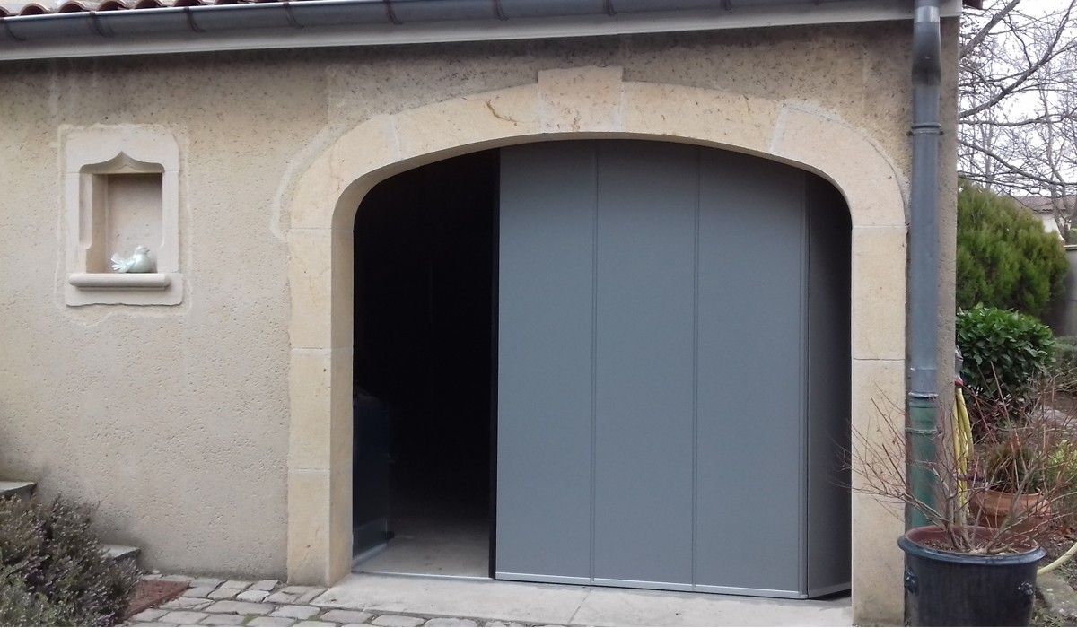 Rainures l - porte de garage latérale - maison veyret - epaisseur de 42 cm_1
