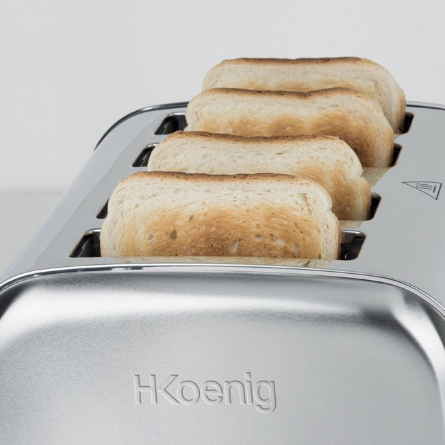 TOS14 - Grille-pain toaster 4 tranches en acier inoxydable - H.Koenig - 1500W, 7 niveaux de brunissage_1