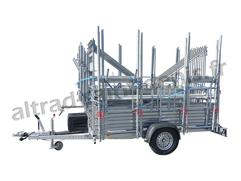 Remorque échafaudage Aeris88 - 80m² - 1 essieu central 1350 kg - Charge utile 950 kg_1