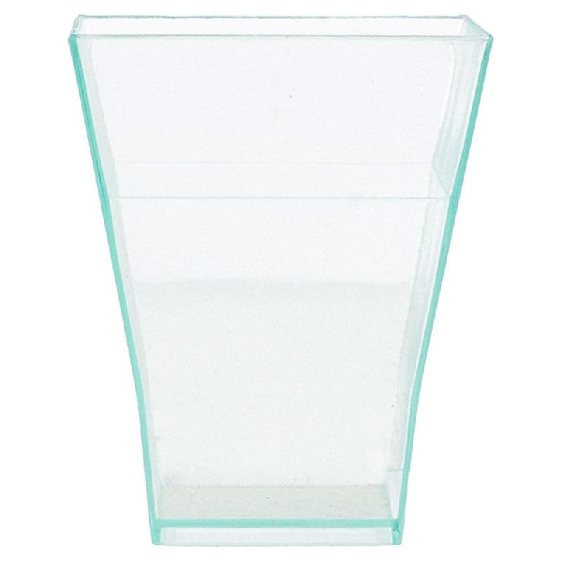 Mini verre carré vert d'eau PS 6cl 4,5x4,5x5,5cm - par 576_1