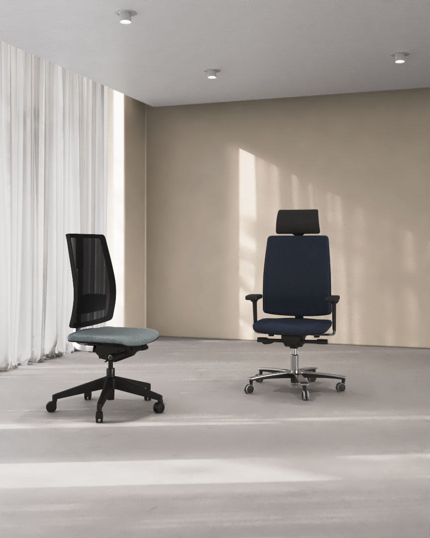 Fauteuil de direction  - Dossier en maille, Appuie-tête réglable - LED_1