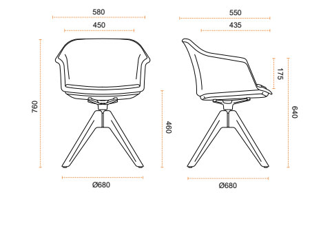 Fauteuil MIZA - Pied en bois de hêtre - Polypropylène blanc - Assise tapissée noire - Référence 8018 FR110_1