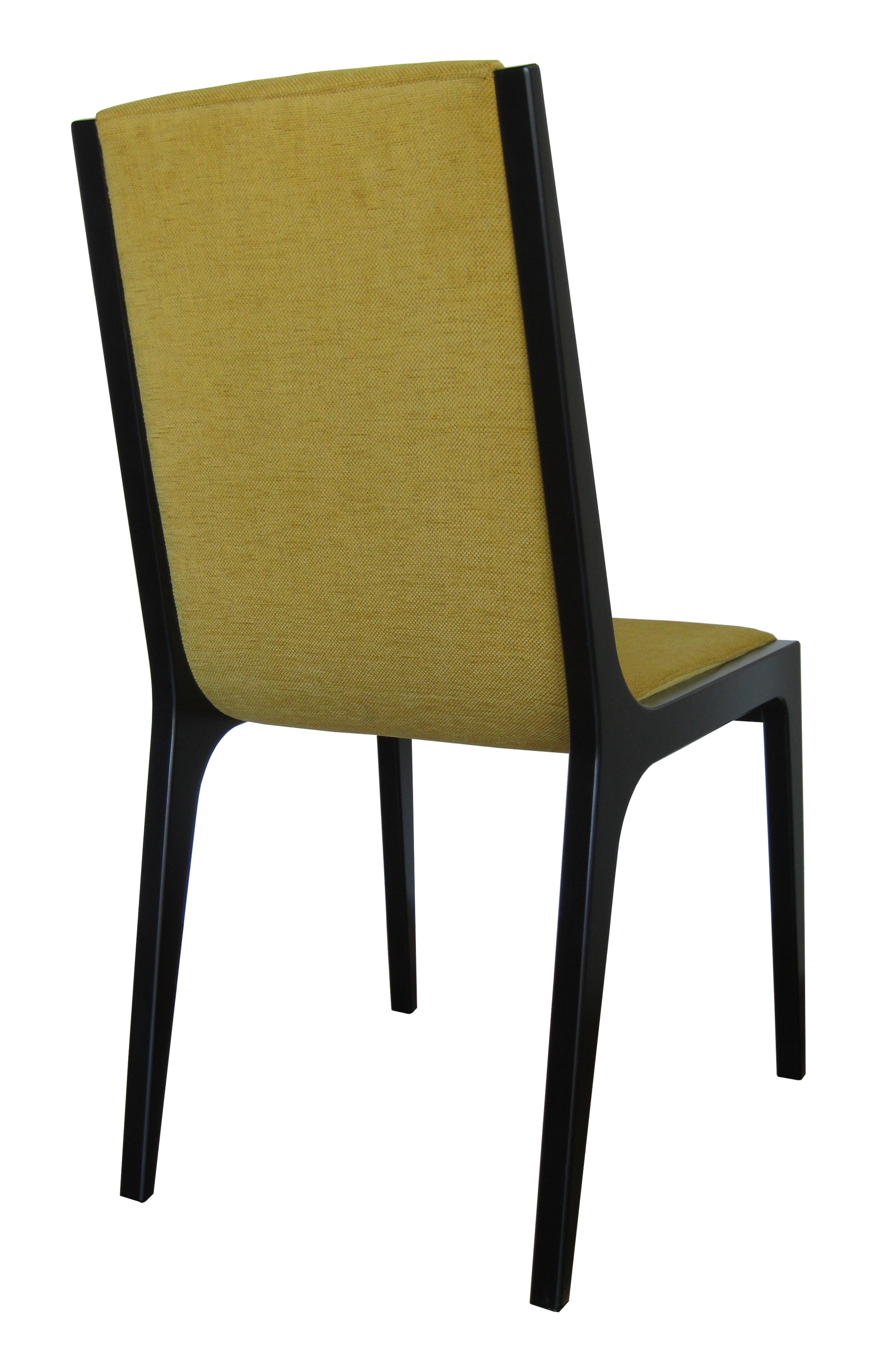 Lot de 4 chaises Seven en hêtre massif - design noir et jaune - fabrication 100% française_1