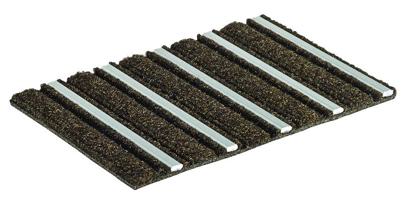 Tapis d'accueil QUICK ALU - bandes en fibres polypropylène et profilés aluminium brut - usage fréquent_1
