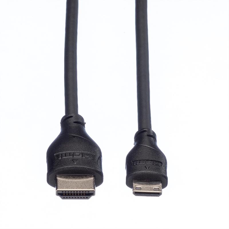 Roline câble hdmi high speed avec ethernet, hdmi m - mini hdmi m, 0,8 m_1