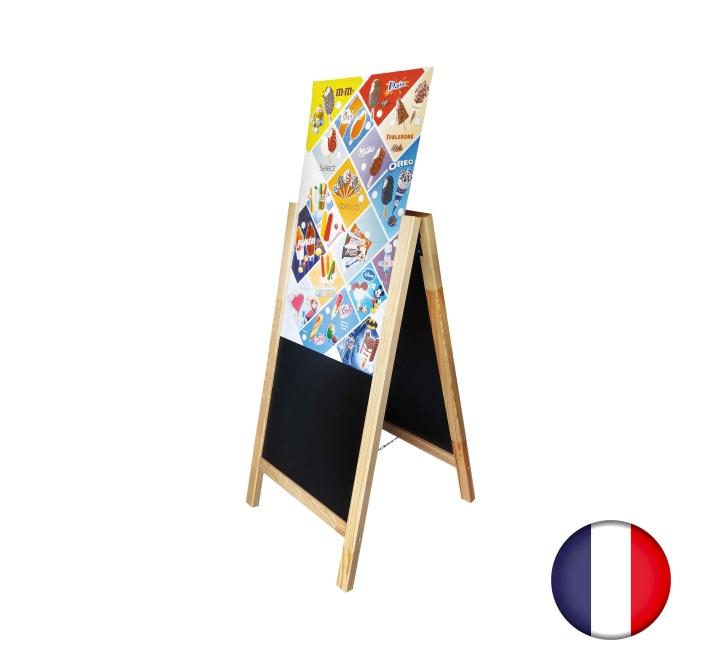 Stop trottoir chevalet bois - Ardoises amovibles - PFN50, PFN60_1