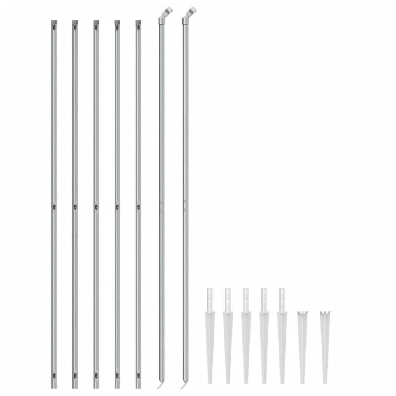 Vidaxl clôture à mailles losangées avec ancrage argenté 2,2x10 m 154023_1