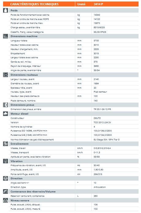 Compacteur monocylindre 3414 P H180 - Hamm - 14340 kg - Cylindre à pieds dameurs_1