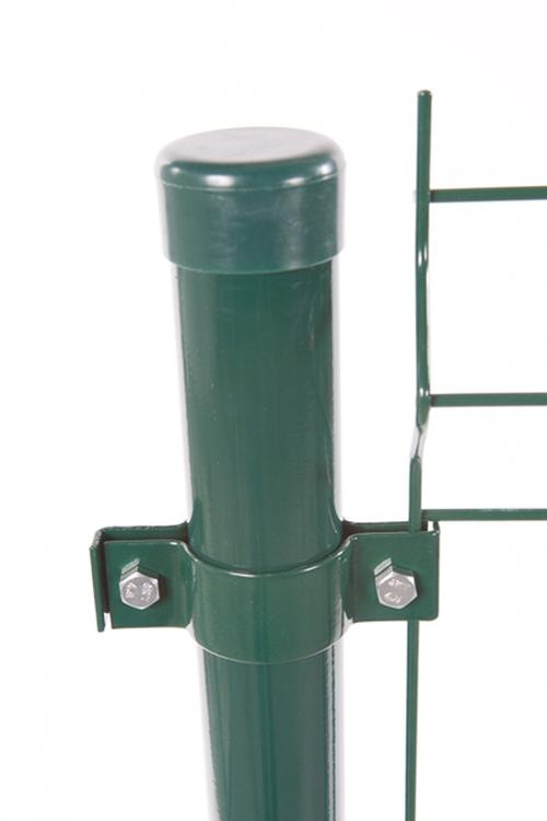 6 colliers de fixation - poteau rond vert Ø 48mm - fixation pour clôture_1