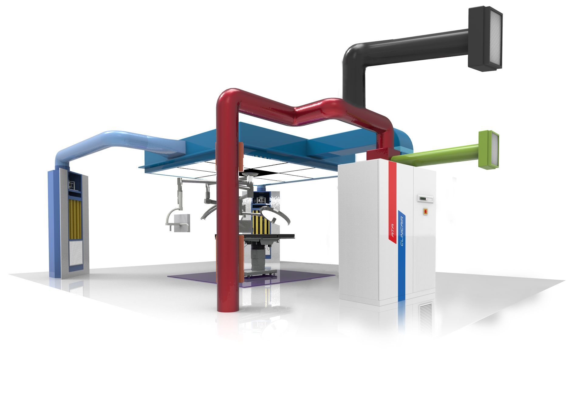 Armoire de traitement d'air conforme à la norme NFS 90-351 pour salles de risque 2 à 4