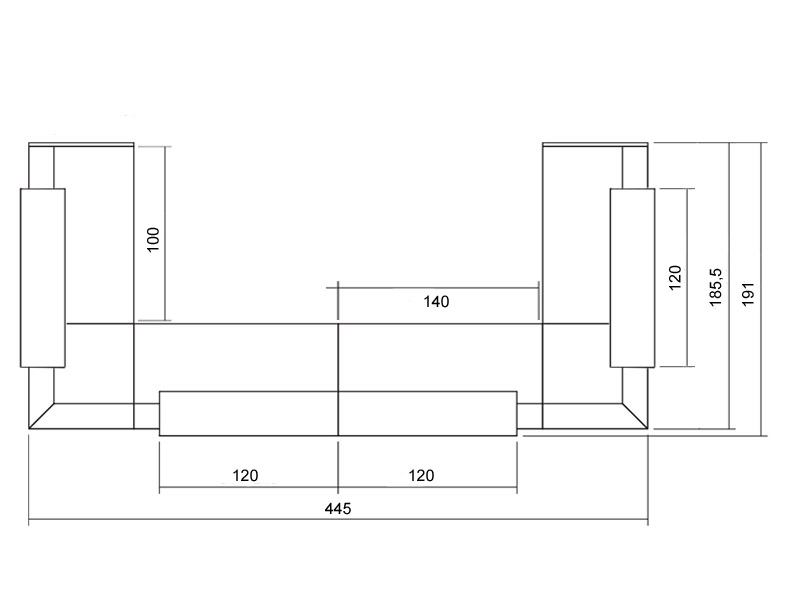 Banque d'accueil Lincoln - bois mélaminé - dimensions modulables - coloris blanc et gris ombre_1