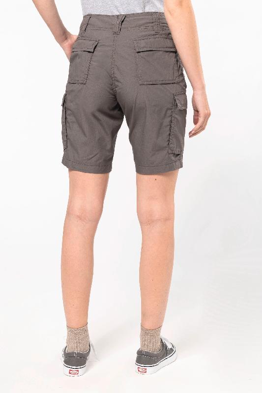 Bermuda léger multipoches femme - Réf: K756 - 100% coton, tissu popeline lavé, marque Kariban_1