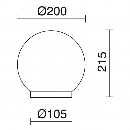 Boule en résine diamètre 200 mm - résistant au bord de mer et aux salins - IP43 - coloris blanc - base noire - modèle Vic_1