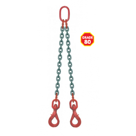 Elingue chaîne avec crochets à émérillon à verrouillage automatique Référence 4307_1