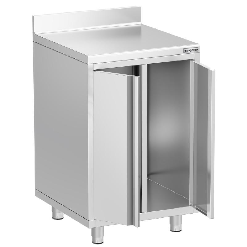 Meuble inox pour machine à café - 600 x 600 mm - 2 portes battantes_1