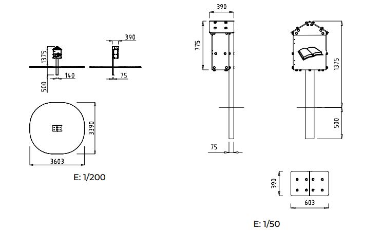 Nid pour livre - Petite bibliothèque gratuite pour enfants et adolescents - Bois traité en autoclave classe IV et polyéthylène - Réf PM804_1