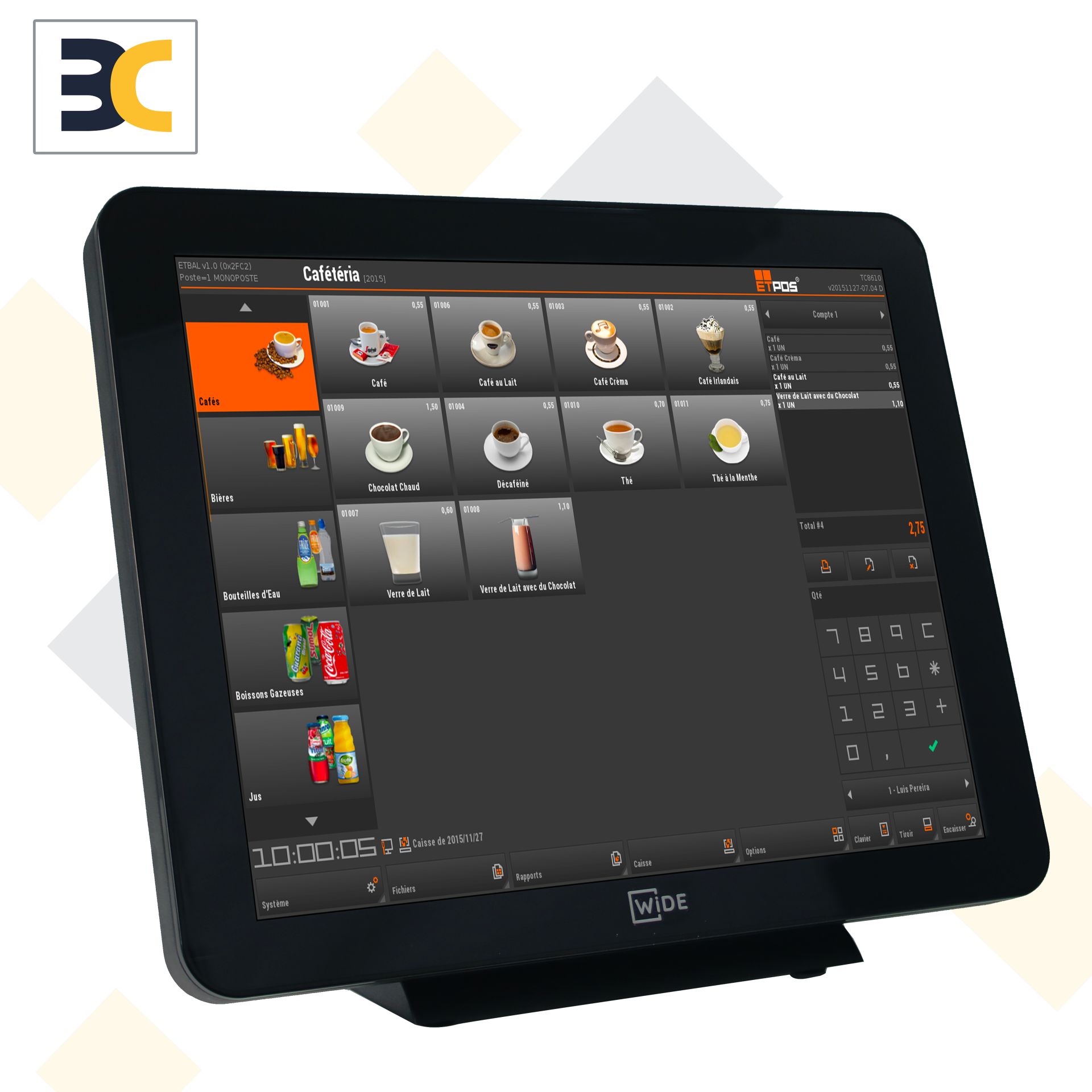 POS 1535 WIDE - Caisse tactile 17'' capacitif avec ETPOS 5.30 certifiée NF525 - Écran plat et connectivité étendue_1