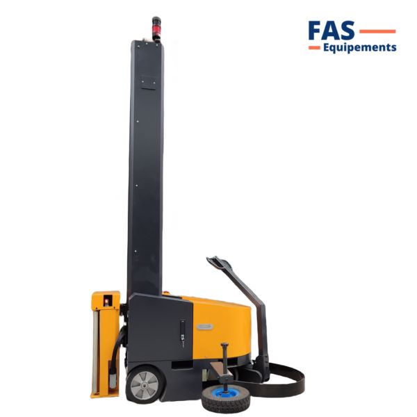 Robot banderoleuse mobile pour entrepôts avec détection de hauteur