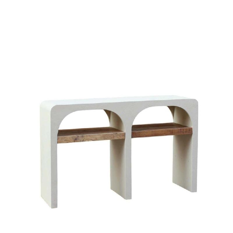 Table ponts Santorina  2 tablettes en bois recyclé 120x35x76 cm_1