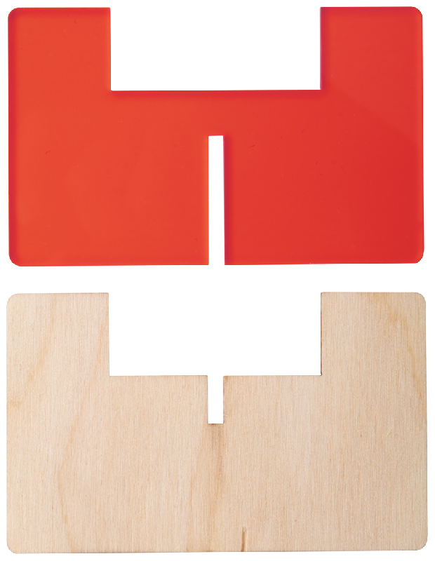 Support pour bougie en contreplaqué de bouleau et acrylique transparent - couleur rouge transparent_1