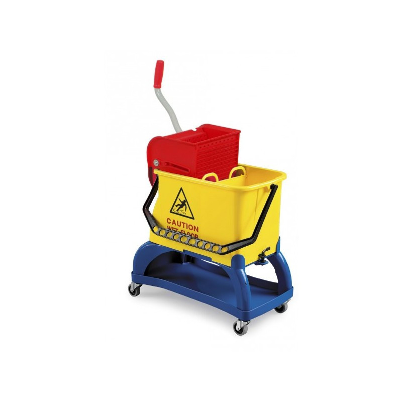 Chariot de lavage spider max bi bac 2x8l amovible avec roues + presse a plat_1