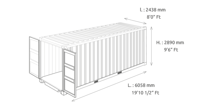 Container Standard - 20 pieds dry hc - Longueur 6m - Surface 38m3 - idéale pour le stockage et le transport de marchandises volumineuses_1