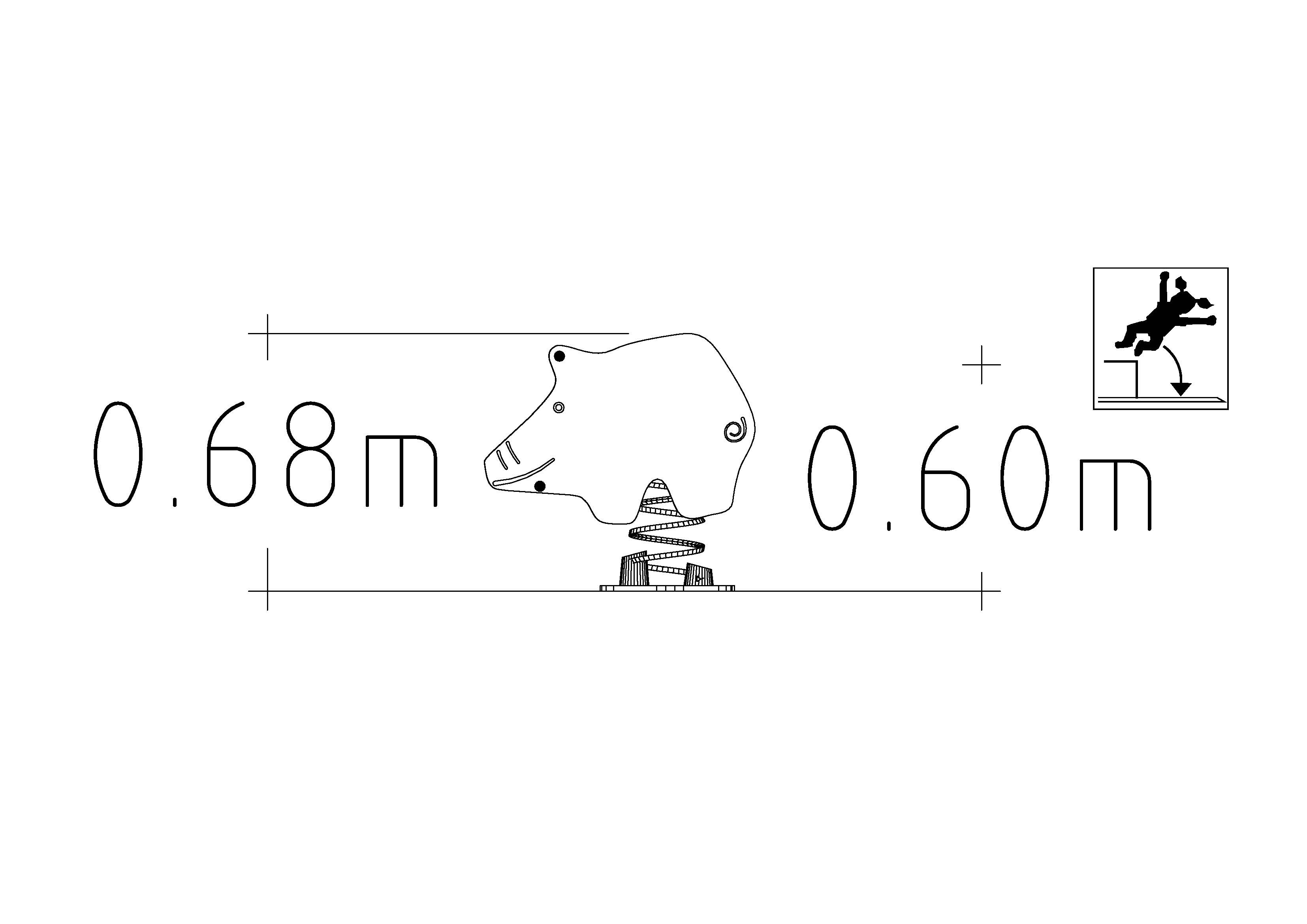 Jeu sur ressort Piggy 1 place - réf 8044672 - Beige - Fondation à enterrer - Hags_1