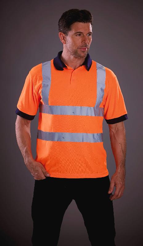 Polo manches courtes haute visibilité Yoko - Bandes réfléchissantes 3M - Réf: YHVJ210_1