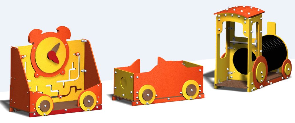 Transport locomotive gamme Microparc TR0307PE - Structures de jeux à thèmes - Créa Equipements - Pour enfants de 8 mois à 7 ans_1