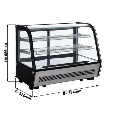 Vitrine réfrigérée positive à poser noire avec éclairage LED - 160 L_1