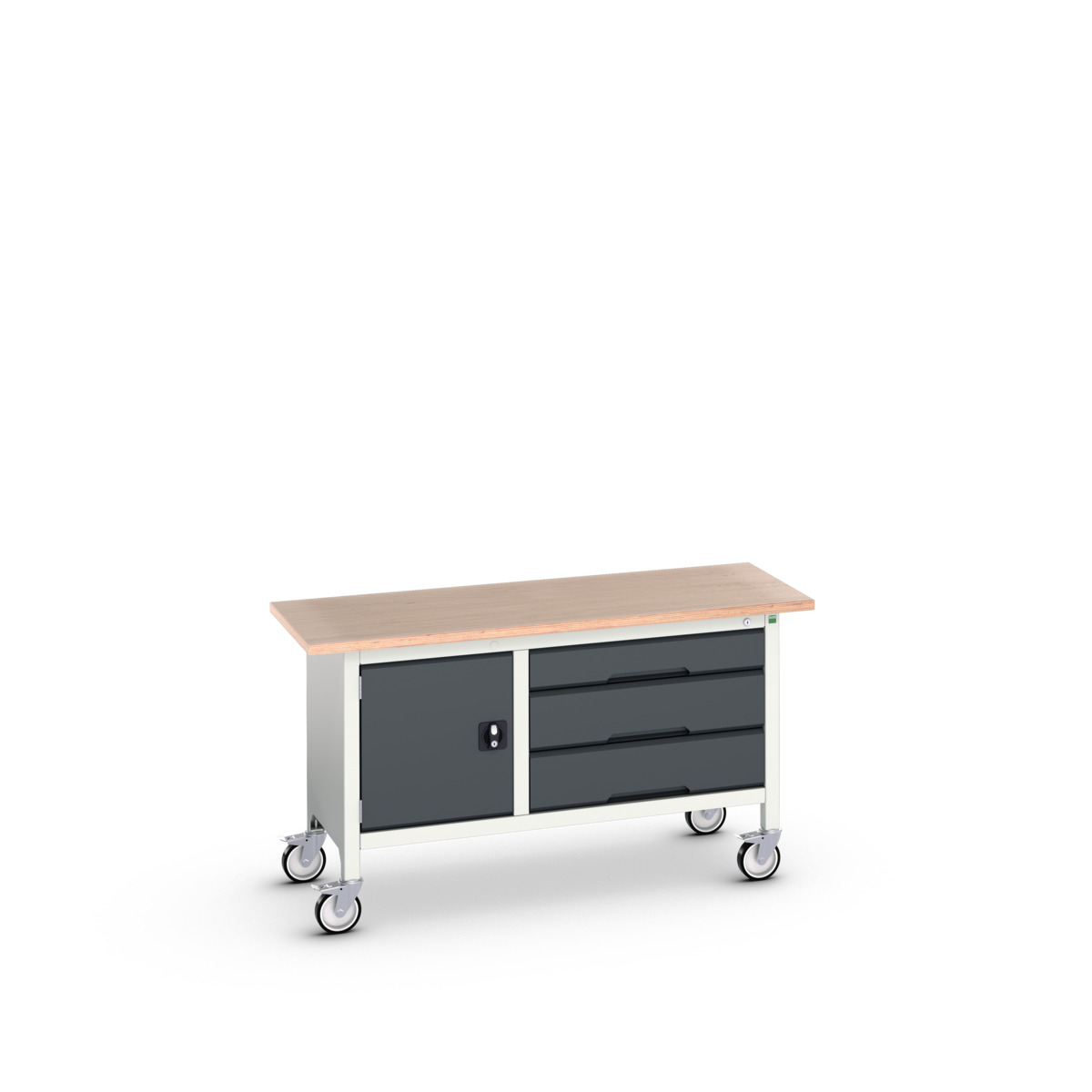 Établi Verso Monobloc Roulant Mpx - Avec rangement 3 tiroirs et 1 porte - 1500x600x830 mm_0